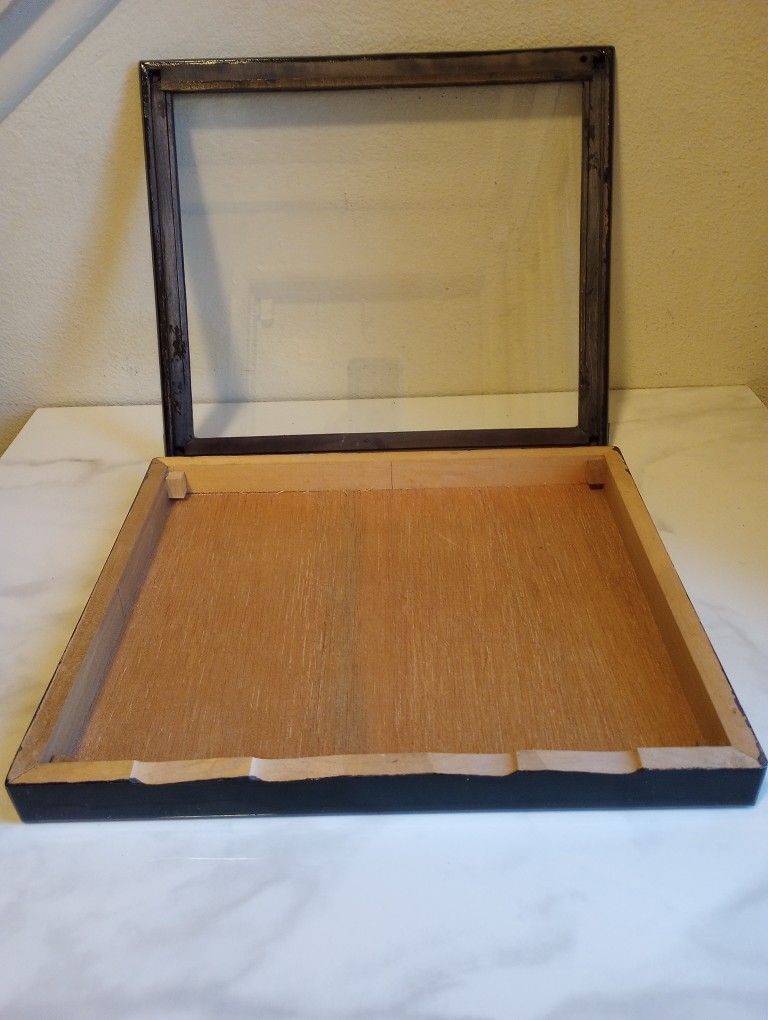 IMPORTED VINTAGE WOOD & GLASS 13" SHADOW BOX ~ SEVERAL AVAILABLE
