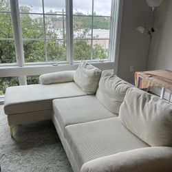 Beautiful L-shaped Corduroy Couch 