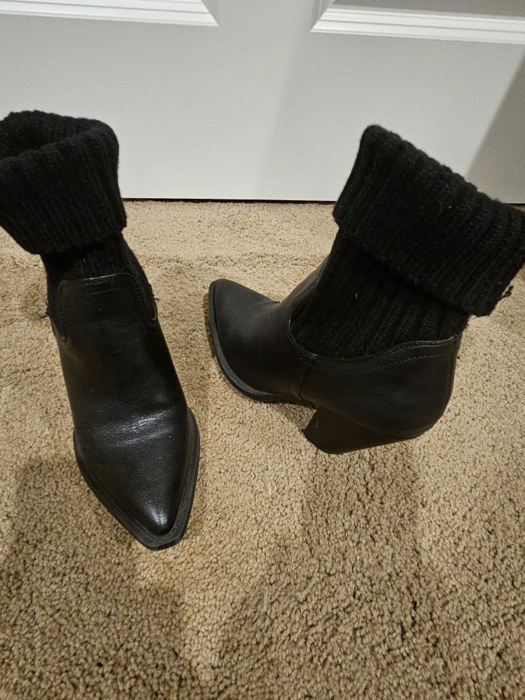 Black Cowboy Boot Style Bootie