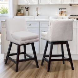 26 Inch Counter Height Bar Stools for Kitchen Island, Swivel