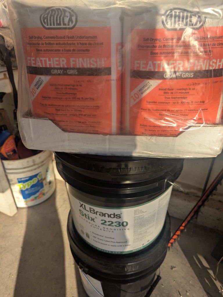 Glue and cement to level