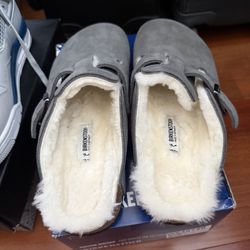 Birkenstock Boston Grey Shearling Size 43