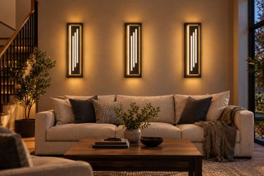 15.7'' LED Outdoor Wall Lights Modern Black Indoor Wall Sconce, 3 Pack