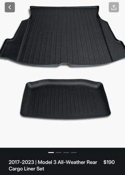 2017-2023 | Tesla Model 3 All-Weather Rear Cargo Liner Set