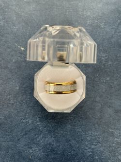  1pc/2pcs Fashion Golden Alloy Inlaid Rhinestone Rings, Engagement Ring Wedding Ring Couple Ring