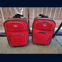Red luggage bag