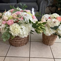 Faux Floral Baskets 