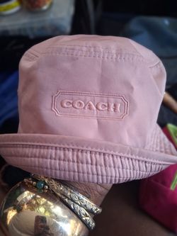 Coach Pink Quilted Bucket Hat