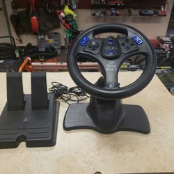 PS2 Playstation 2 Performance V3 Racing Wheel With Pedals