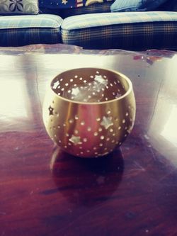 Lilian vernon brass votive holder star cut outs