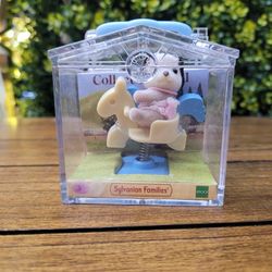 Sylvanian Families Baby Carry Case Beagle Baby On Swinging Horse Figure