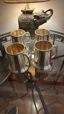 4 SILVER PLATED MUGS/ all 4 for 10.00