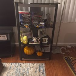 Metal Audio Pier With Glass Shelves