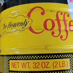 OLD COFFEE CAN FROM DINER VINTAGE 2 POUND TIN CAN METAL COFFE CAN RESTAURANT USED LIVONIA  WESTLAND MALL AREA 