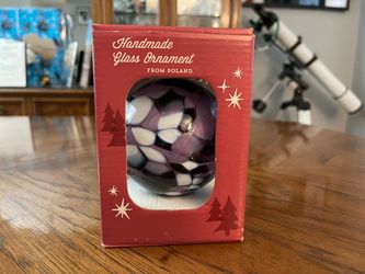 Like New - Zorza Handmade Glass Ornament with Box - Mouthblown by Polish Artisans