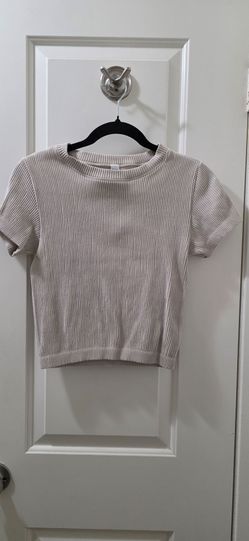 Arizona Jean Co. Ribbed Knit Beige Crop Top - Size L