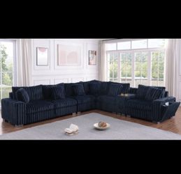 💎🛋️ Luxury Snugle Tech Sectional with Bluetooth Speakers & Wireless Charging – $0 Down Available