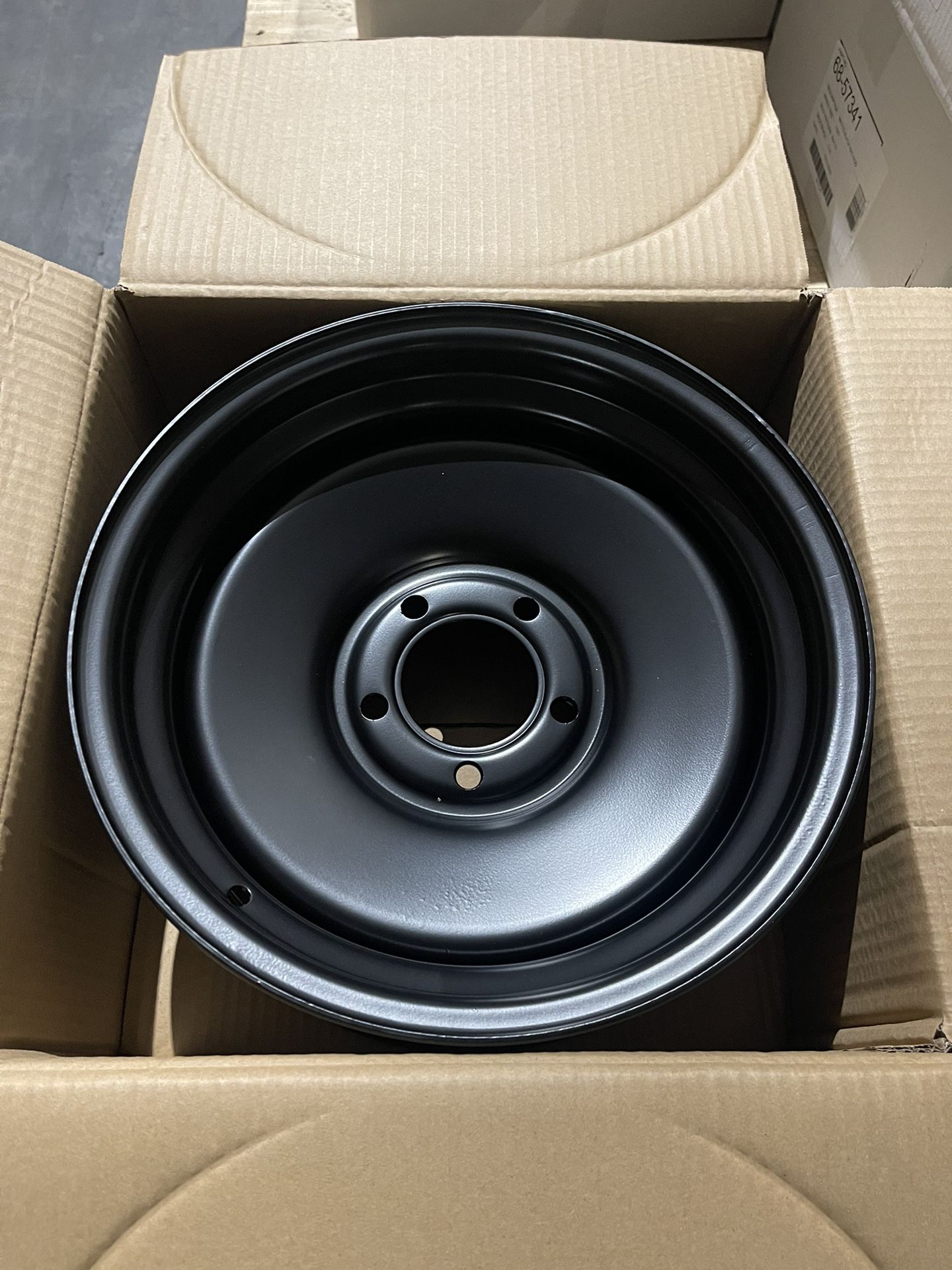 Set Of Four Steel Wheels Us Wheels 15x7 Matte Black Rat Rod Steelie 5x4.75 Bolt Pattern 3.75 Backspace Hot Rod Chevy Bolt Circle