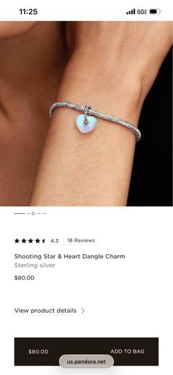 Pandora Shooting Star & Heart Dangle Charm