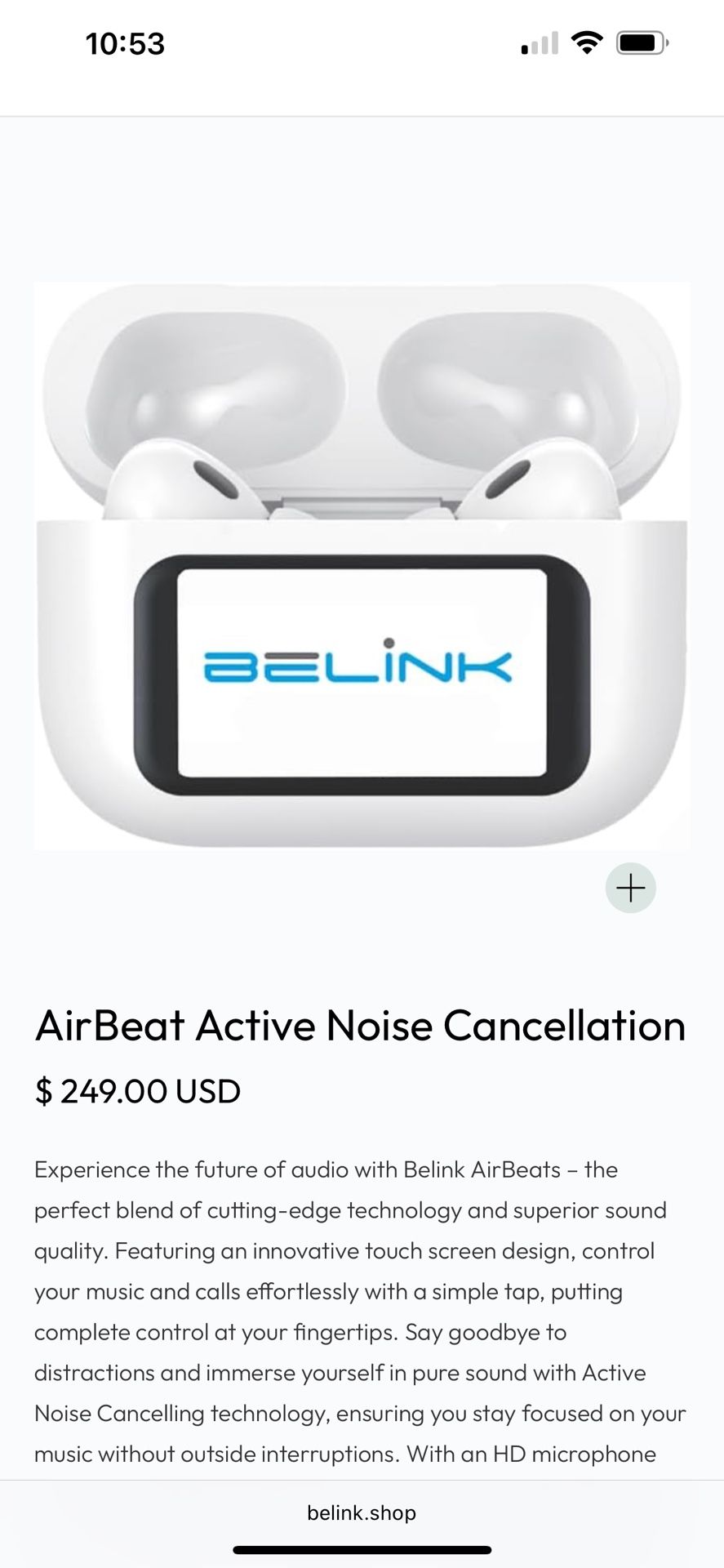 Belink Earbeat Active Noise Cancelation