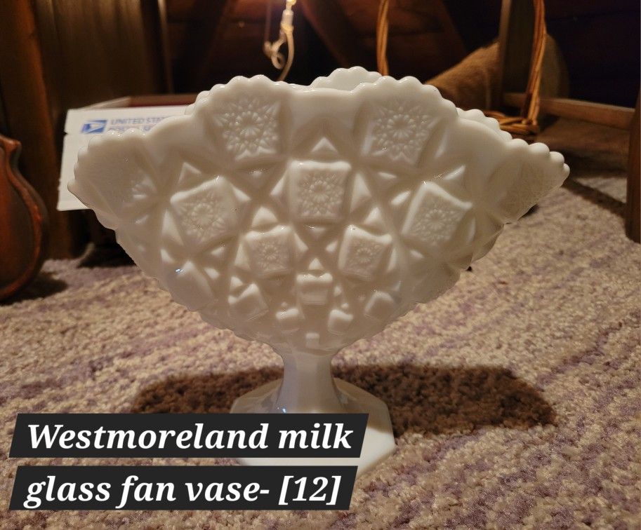 Westmoreland Milk Glass Fan Vase
