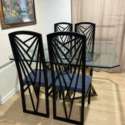 Art deco style dining table and chairs set