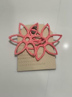 Pink Woven Flower earrings