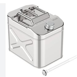 New 20L 5 Gallon 304 Stainless Steel Metal Water Can Jerry Can w/ Nozzle