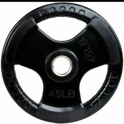 1 Pair Of 45 Lb Rubber Coated Grip Plates
