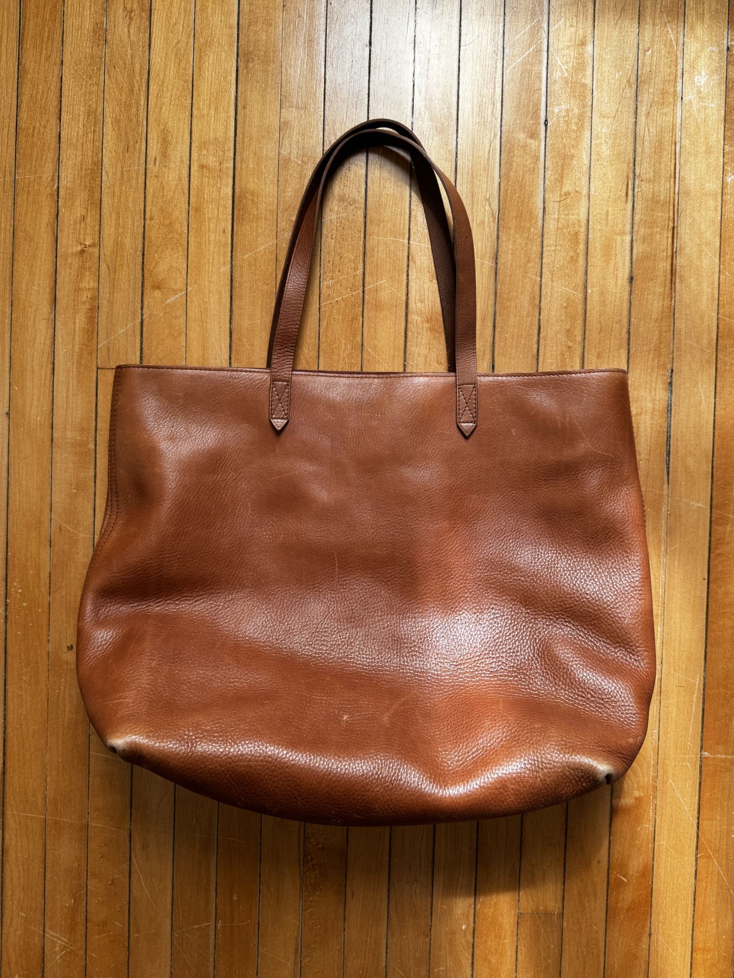 NWT Madewell The Transport Tote English Saddle Soft Brown 100% Leather 53228