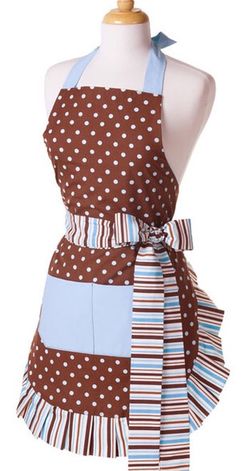 Flirty Aprons Women's Original Blue Chocolate Apron