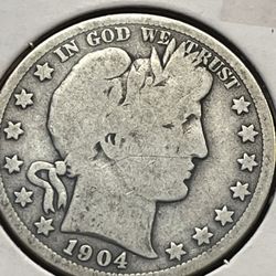 1904S Silver Barber Half