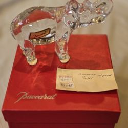 Vintage Baccarat France Crystal Elephant Figurine 