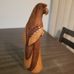 WOODEN CARVED PARROT 