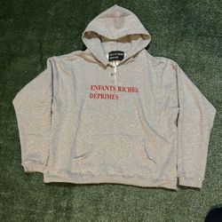 ERD - ERD : ENFANTS RICHES DÉPRIMÉS Grey Pull Over Hoodie / Red Writing  
