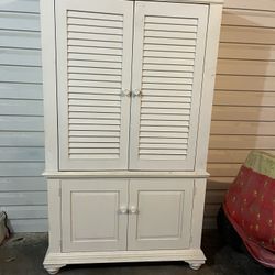 Large Off-White Entertainment Center