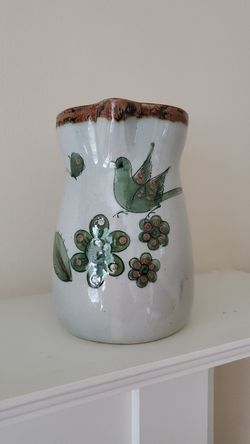 Pottery El Palomar Tonala Mexico Floral Edwards Studio Green