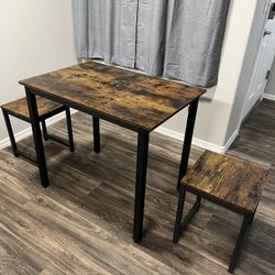 Small Brown Table w/ 2 Stools