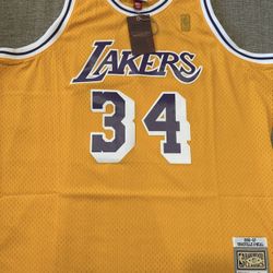 NBA Shaquille O'Neal Los Angeles Lakers Mitchell & Ness 1996/97 Hardwood Classics Swingman Jersey - Gold