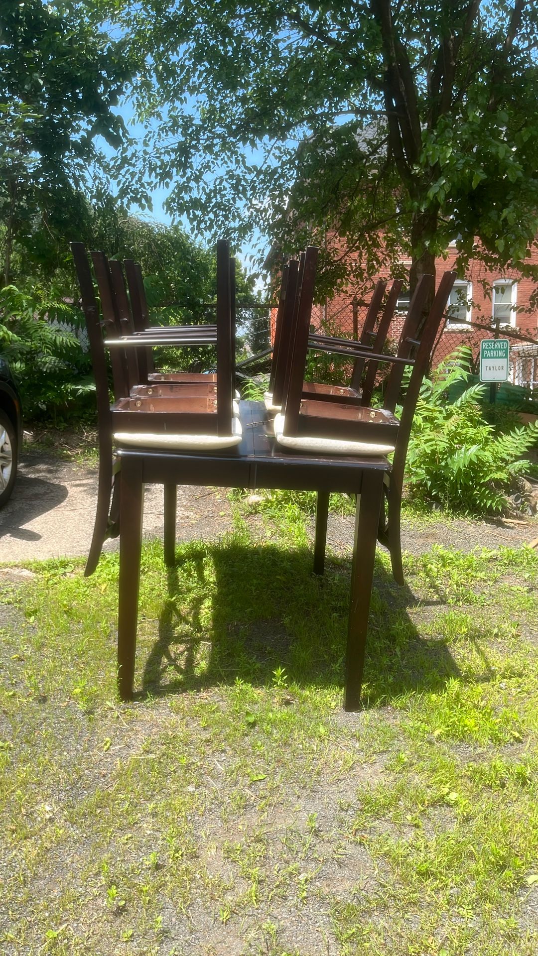 Brown Dining Table with 5 Chairs Included 