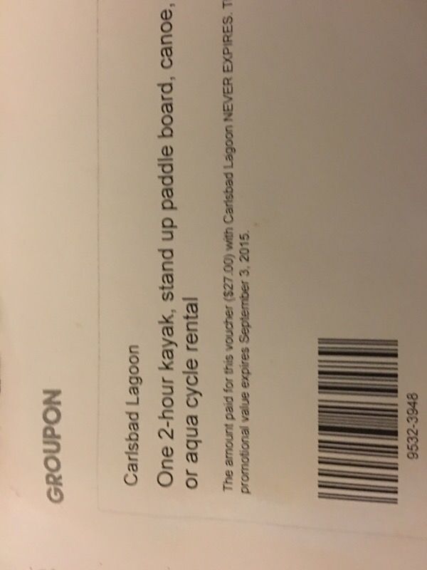Carlsbad lagoon $27 voucher