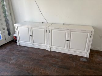 White pottery barn storage - 2 pieces