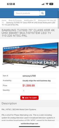 75 inch samsung TV
