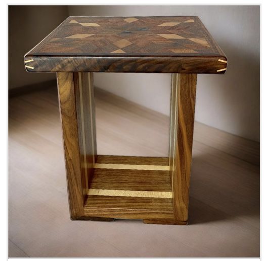 Walnut And Maple Side Table