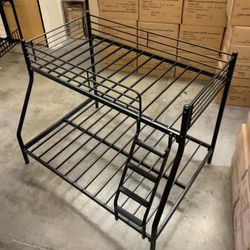 Twin Bed, Full Bed, Twin Full Bunkbed, Black Sturdy 