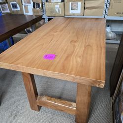 Solid Wood Dining Table / Desk – 47x27" Rustic Farmhouse Style