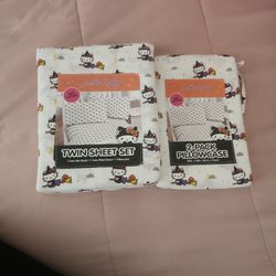 Hello Kitty Twin Sheet Set And 2 Pack Pillowcase