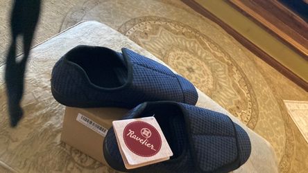 Rabelista Men’s Diabetic Slipper Shoe Navy Blue Velcro size 10