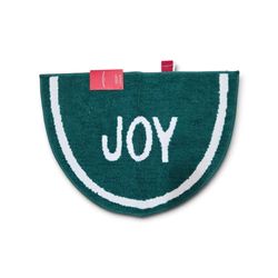Wondershop Green Joy Holiday Bath Rug Non-Skid 17x24 Half Circle Christmas