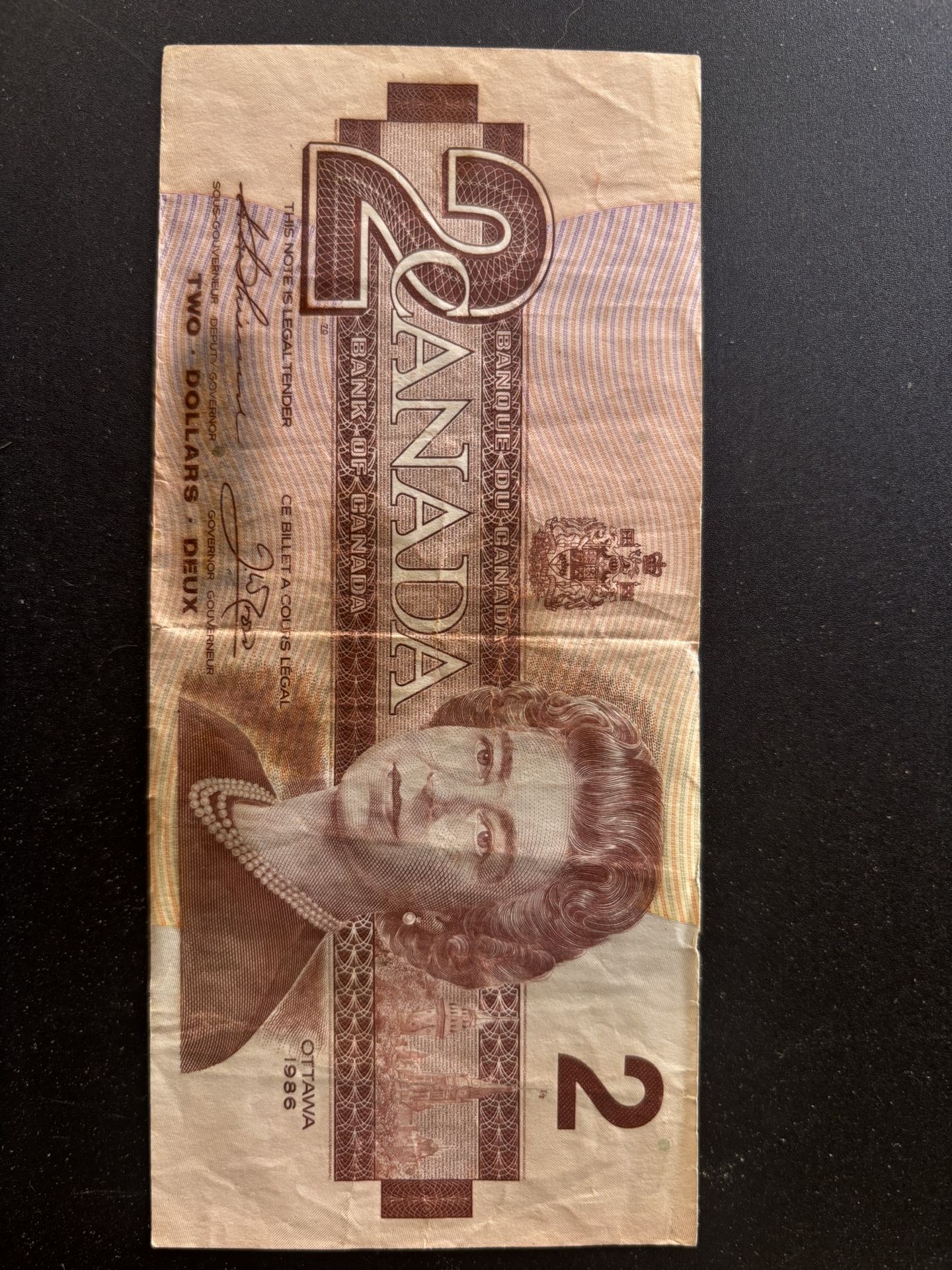 Canada money $2 ‘86 Yr